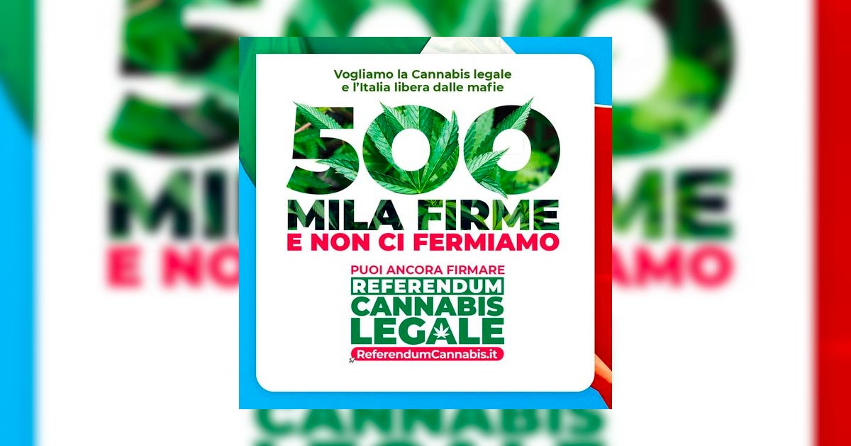 Il referendum italiano sulla depenalizzazione raggiunge 500.000 firme in una settimana