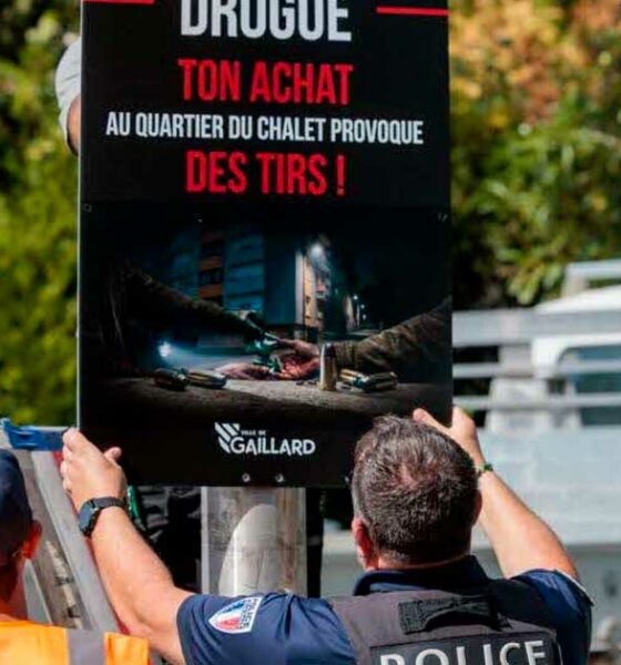 Un manifesto per combattere il traffico di droga allo Chalet